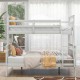 Versatile Twin over Full Bunk Bed with Safety Features - White Pine Loft and Bottom Bunk