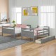 Gray Twin over Full Bunk Bed with Storage Drawers, Guardrails, and Convertible Design