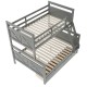 Gray Twin over Full Bunk Bed with Storage Drawers, Guardrails, and Convertible Design