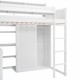 Versatile Wood Twin Size Loft Bed with Storage Shelves, Wardrobe, and Integrated Desk - White