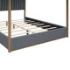 Queen Size Canopy Platform Bed with Upholstered Headboard - Elegance in Gray