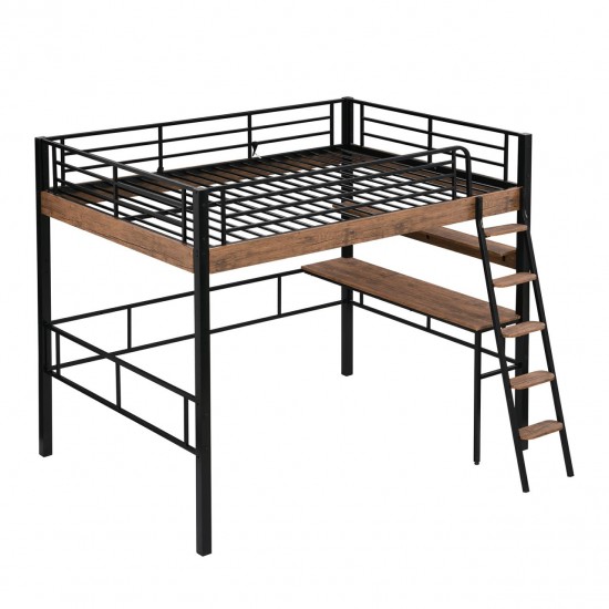 Metal Full Size Loft Bed with Built-in Desk and Storage – A Space-Saving Marvel