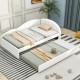 Elegant Twin Size Upholstered Daybed with Trundle and Cloud Shaped Guardrail