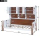 White and Walnut Twin Size Platform Bed with Ample Storage