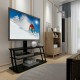 Black Multi-Function Angle And Height Adjustable Tempered Glass TV Stand