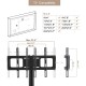 Adjustable Mobile TV Stand with Tempered Glass Shelves