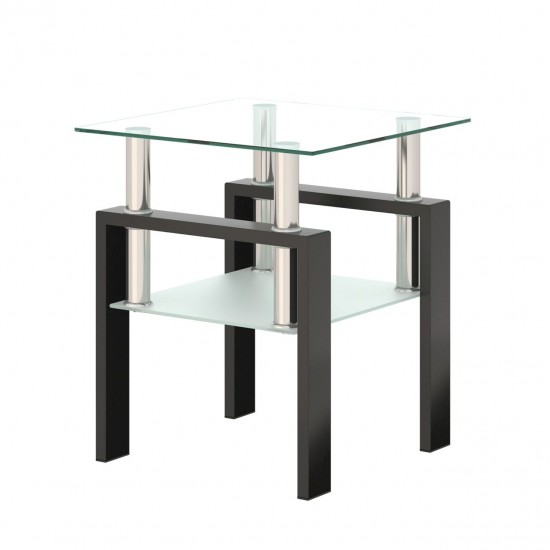 Sleek Square Tempered Glass Coffee Table for Stylish Living Spaces