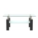 Rectangle Black Glass Coffee Table, Clear Coffee Table, Modern Side Center Tables for Living Room, Living Room Furniture