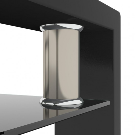 Elegant Black Glass Coffee Table - Modern Living Room Furniture