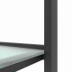Console Table Double layer tempered glass rectangular porch table black leg double layer glass tea table