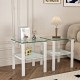 Elegant Set of 2 Glass Two-Layer Tea Tables for Versatile Home Use