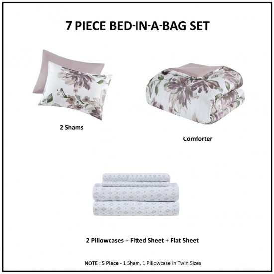 Floral Comforter Set with Bed Sheets