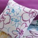 Asymmetrical Floral Comforter Set Blue Polyester