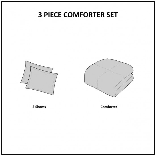 3 Piece Comforter Mini Set Navy